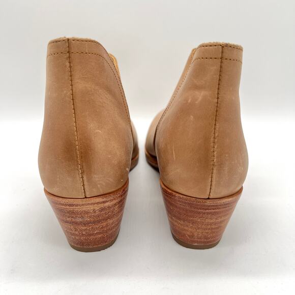 NISOLO Mia Everyday Ankle Bootie Womens 9 Tan Almond Leather Split Shaft Heeled - Picture 4 of 16